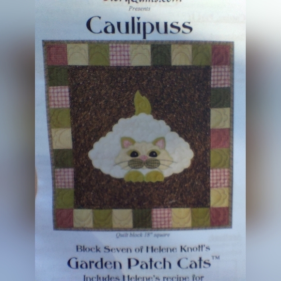 Caulipuss Quilt Block Pattern Garden Patch Cats StoryQuilts Quilting - Picture 1 of 2
